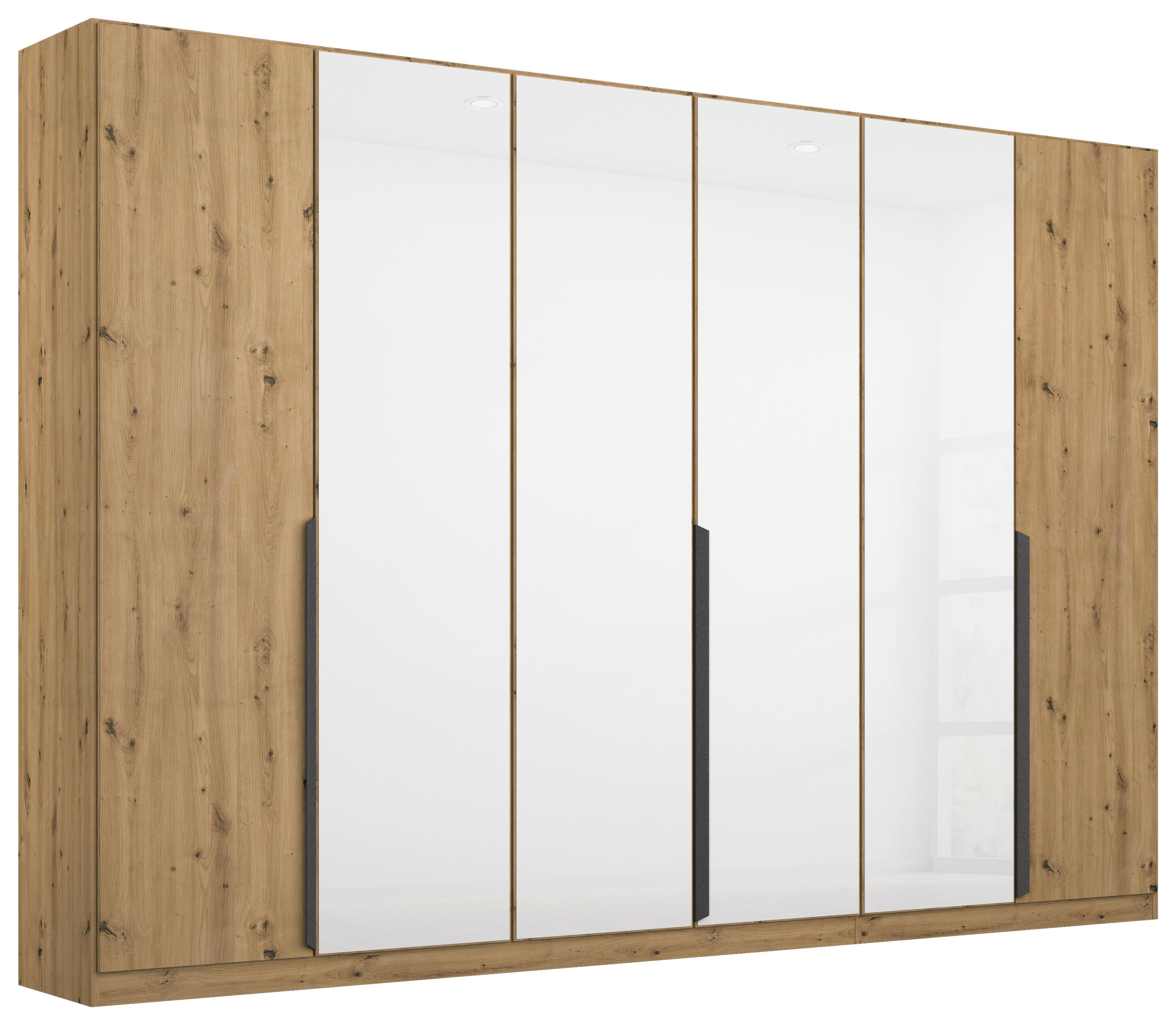 Drehtürenschrank Artemis 271 cm Weiß/Eiche Dekor - Eiche Artisan/Weiß, MODERN, Glas/Holzwerkstoff (271/210/54cm) - Rauch Möbel