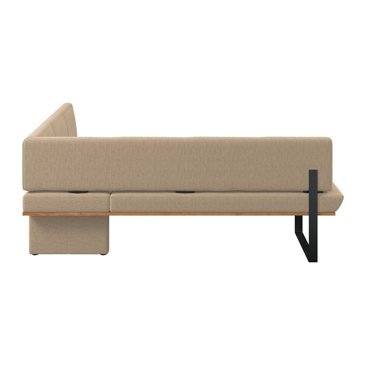Eckbank Tristan Webstoff beige, S:225x175cm - Beige/Schwarz, MODERN, Holz/Textil (225/175cm) - James Wood
