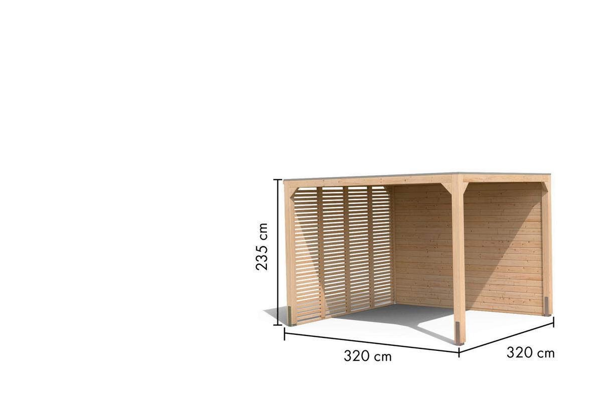 Terrassenüberdachung Creta 40157 Creta - Fichtefarben, Basics, Holz (320/239/160cm)