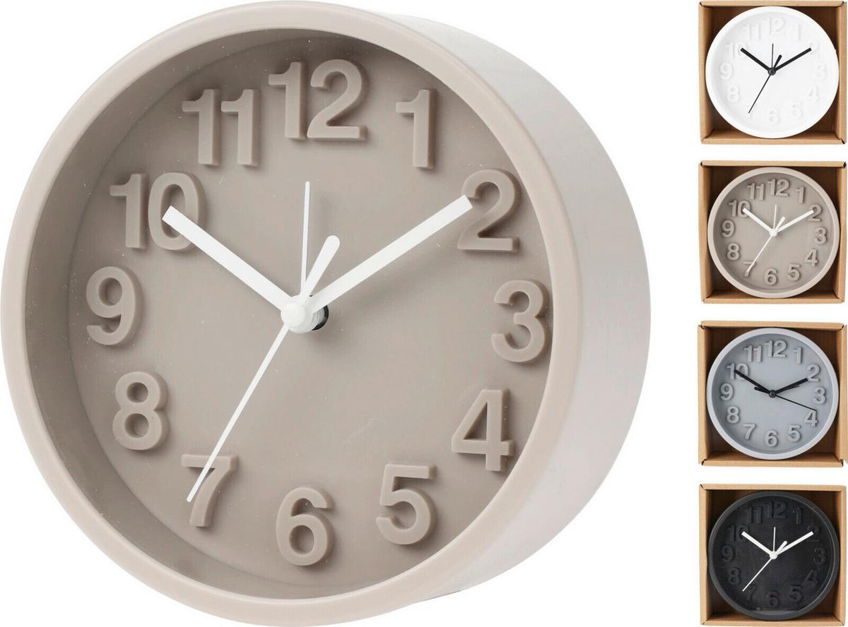 Ébresztőóra 837100330 - világosszürke/fekete, műanyag (13/5cm)