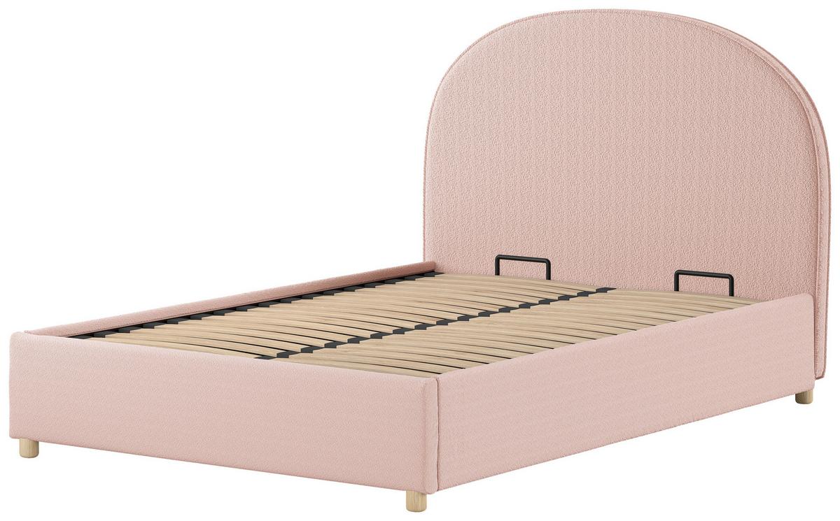 KINDER-/JUNIORBETT Moon Rosa 140x200cm - Rosa/Naturfarben, ROMANTIK / LANDHAUS, Holz/Textil (140/200cm) - Vipack