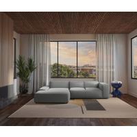 Ecksofa Hannah Hellgrau 200x304 cm - Hellgrau/Schwarz, Design, Textil (200/304cm) - MID.YOU