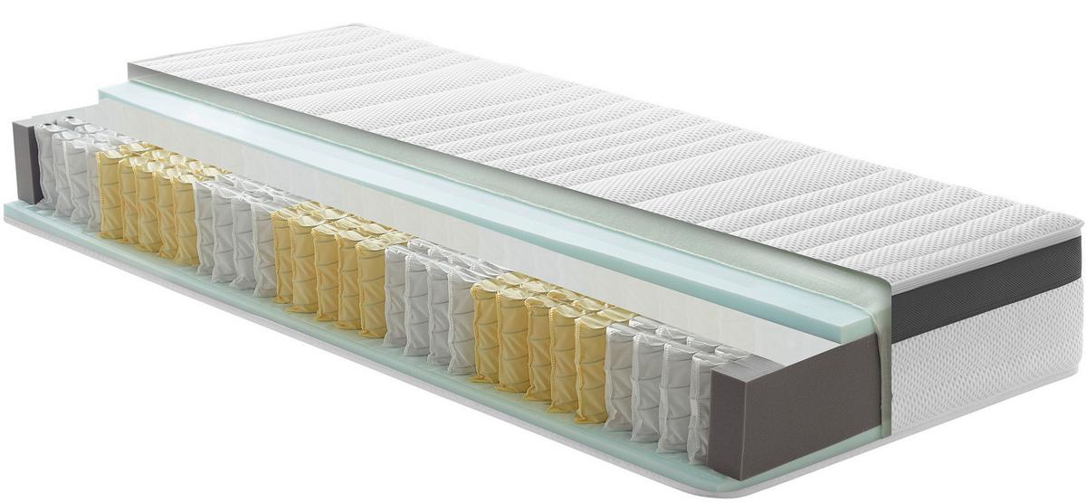 Taschenfederkernmatratze Cashmira 90x200, Extra Fest - Weiß, Textil (90/200cm) - Primatex