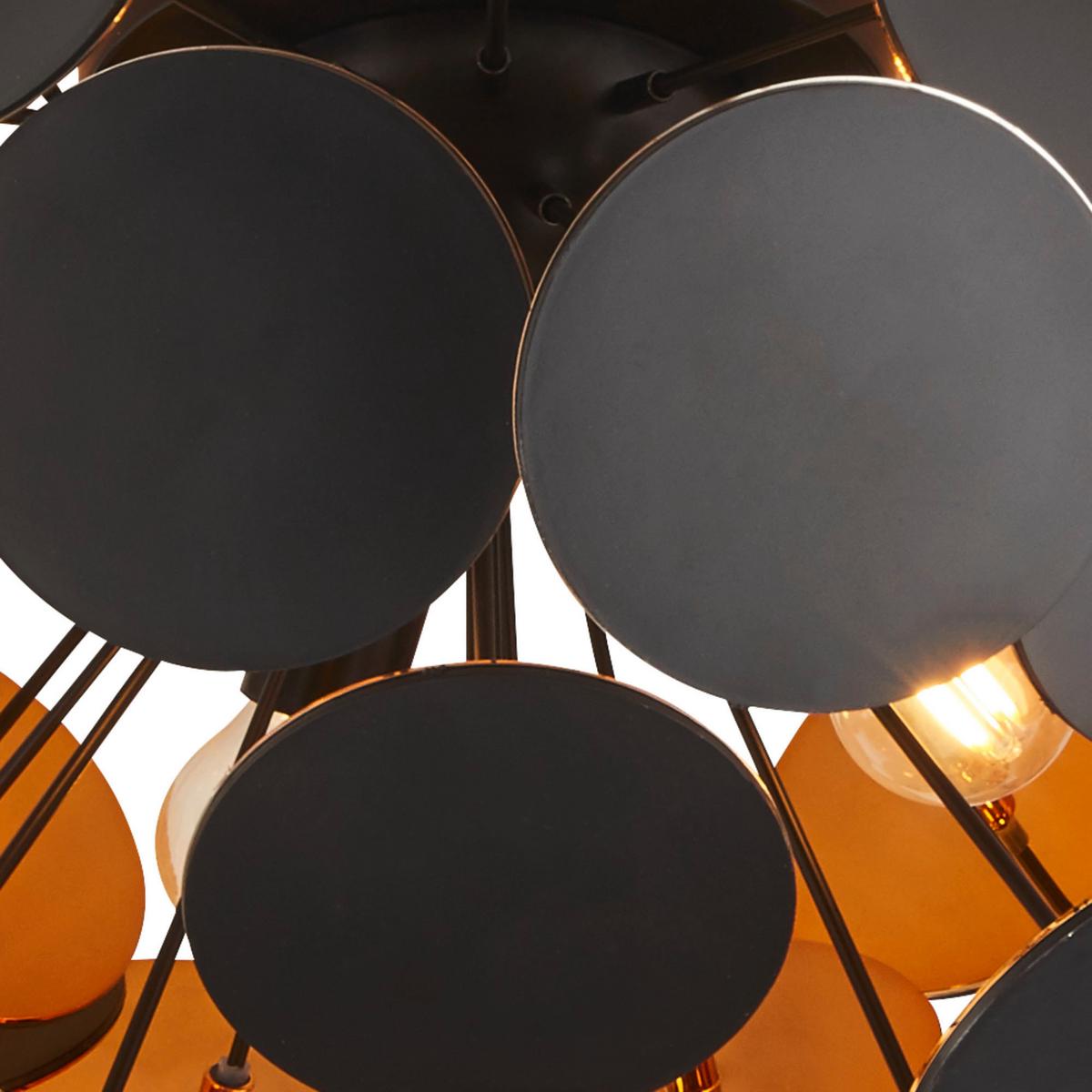 Deckenleuchte Discus 3073-3bg - Goldfarben/Schwarz, Design, Kunststoff/Metall (52/27cm)