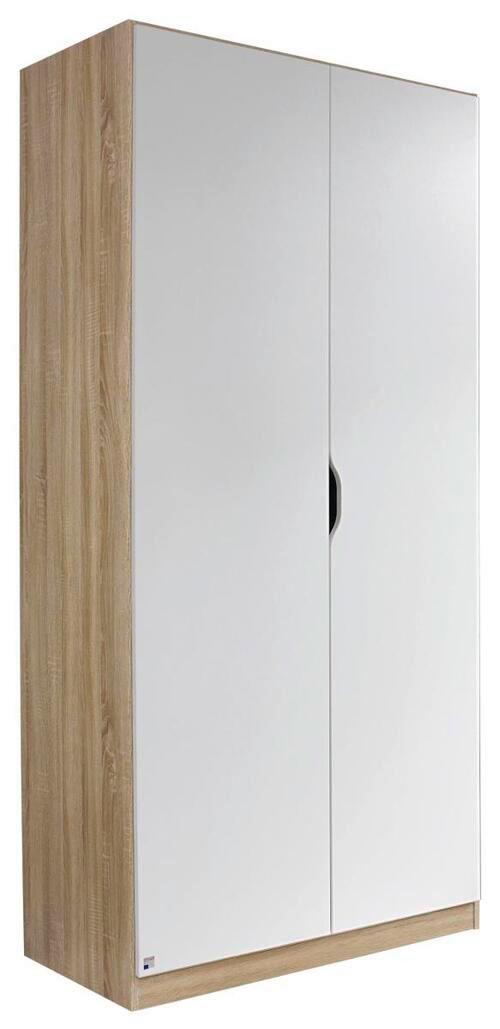 Skříň Freising - bílá/barvy dubu, Moderní, kompozitní dřevo (91/197/54cm) - MID.YOU