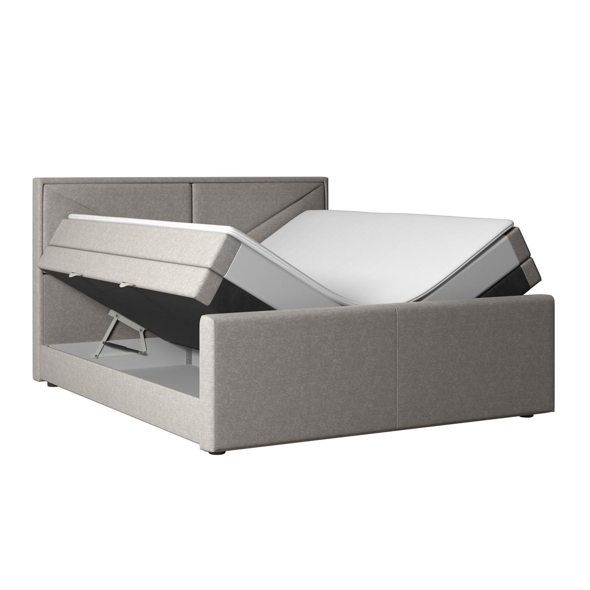 Boxspringbett Mit Bettkasten Lima 180x200 Cm Silberfarben - Silberfarben/Schwarz, MODERN, Karton/Holzwerkstoff (180/200cm) - MID.YOU