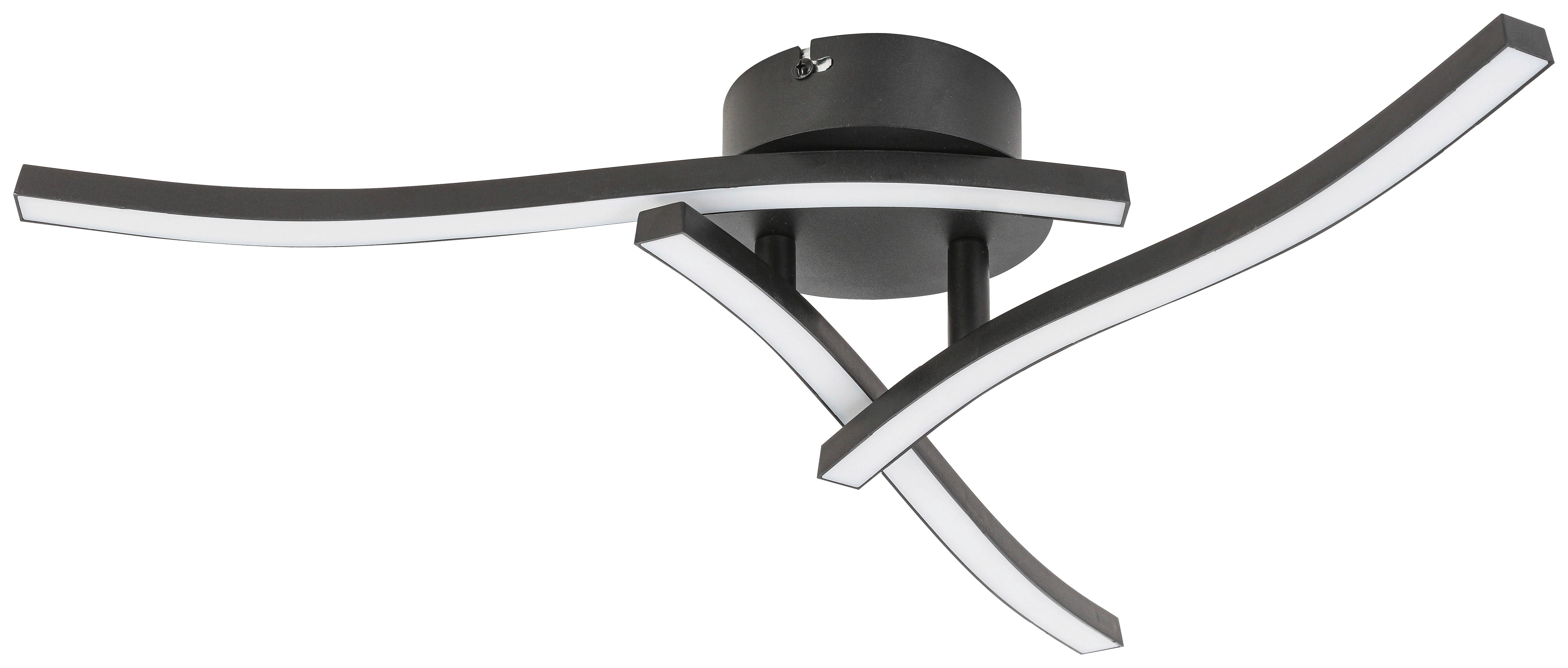 STROPNÉ LED SVIETIDLO ITO - čierna, Modern, kov/plast (56/56/11cm) - Mömax