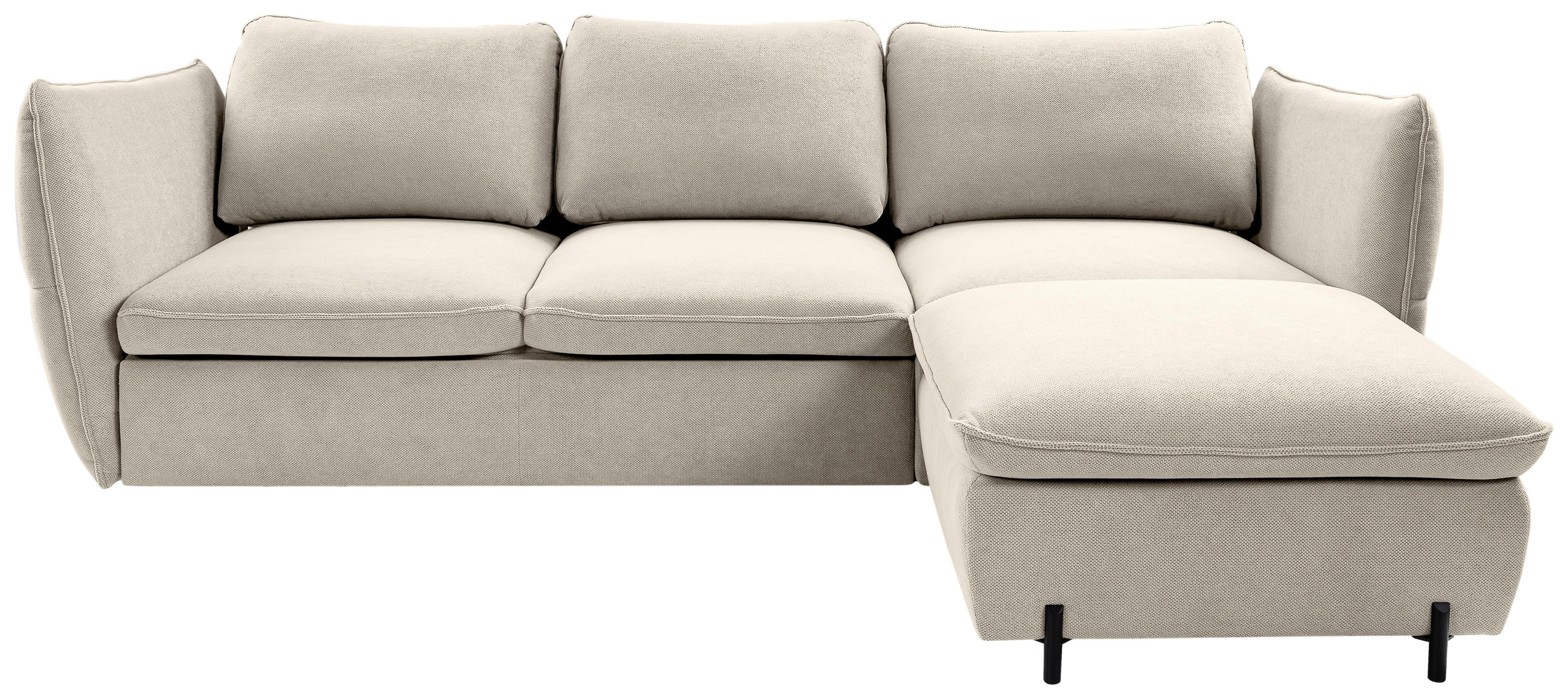 Ecksofa Baloo, Beige S: 262x178 cm - Beige/Schwarz, MODERN, Textil (262/178cm) - MID.YOU