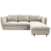 Ecksofa Baloo, Beige S: 262x178 cm - Beige/Schwarz, MODERN, Textil (262/178cm) - MID.YOU