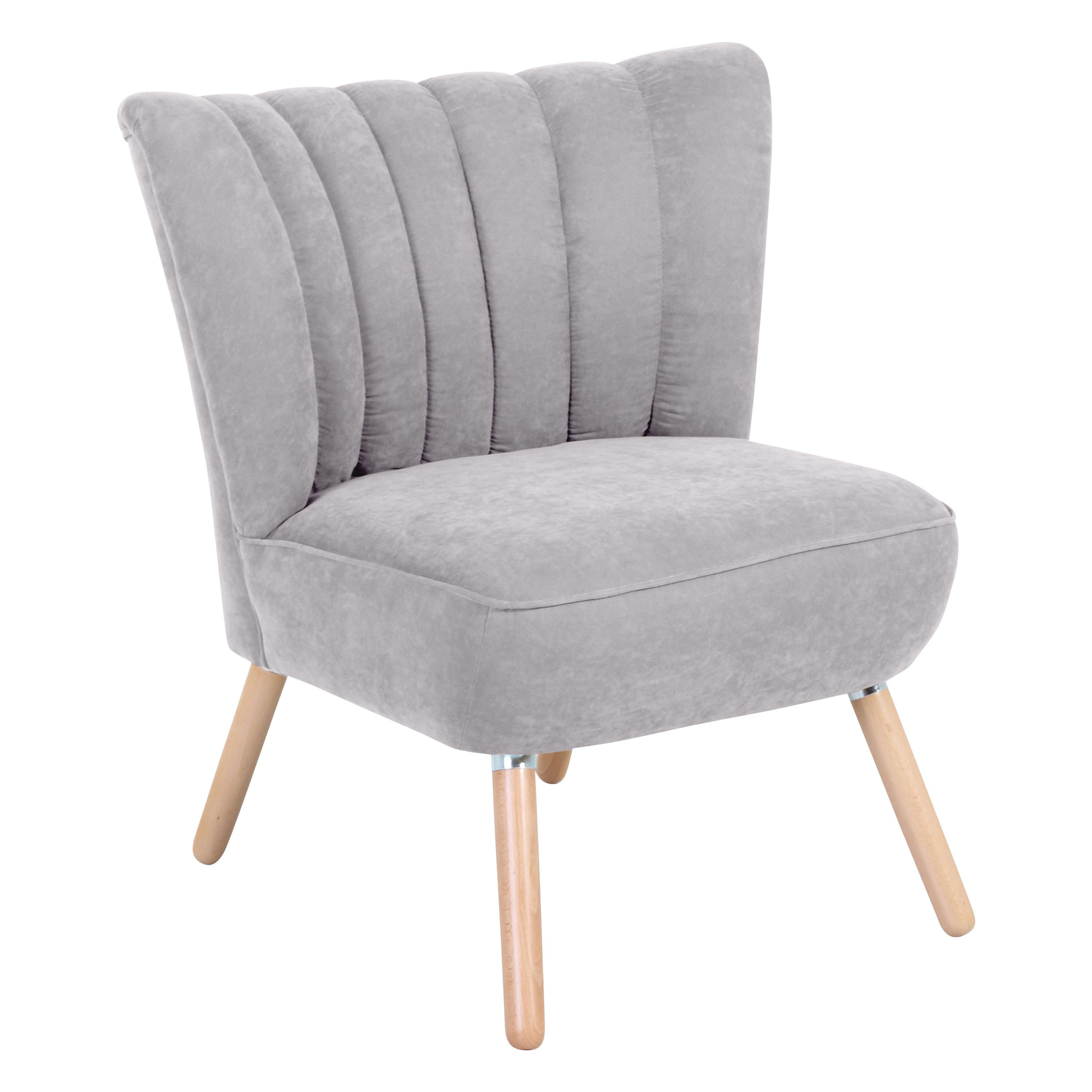 Polsterstuhl Alessandro Silberfarben, Holz-Beine - Buchefarben/Silberfarben, Design, Textil (70/80/66cm) - Max Winzer