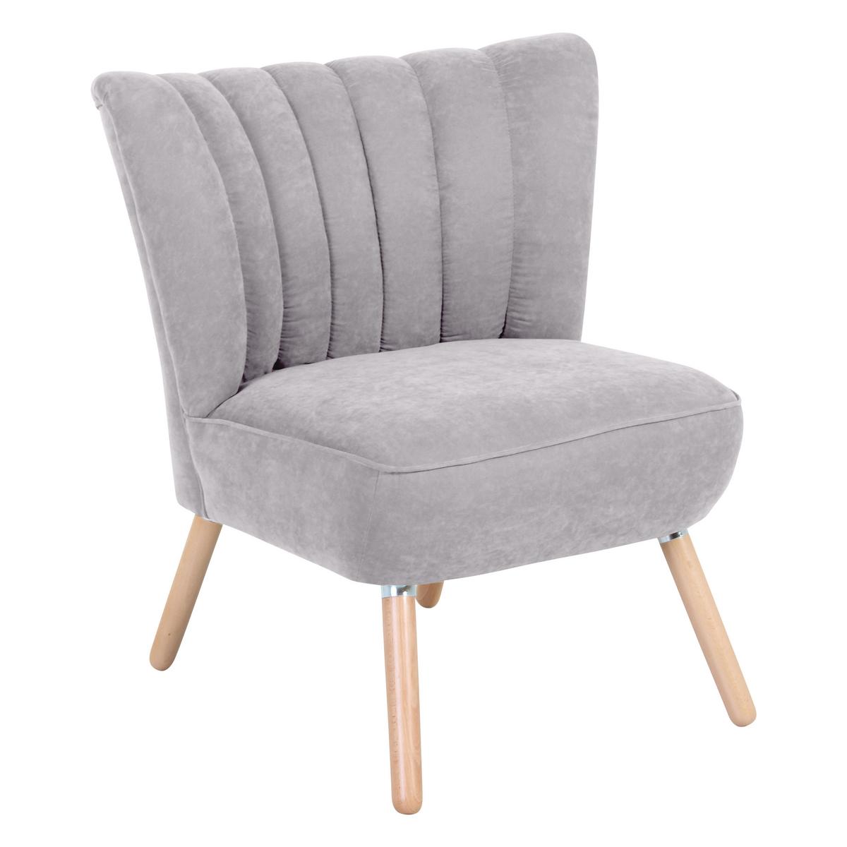 Polsterstuhl Alessandro Silberfarben, Holz-Beine - Buchefarben/Silberfarben, Design, Textil (70/80/66cm) - Max Winzer