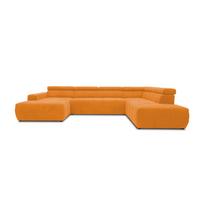Wohnlandschaft Brandon Kopfteilverstellung Orange - Schwarz/Orange, Design, Textil (175/359/228cm) - MID.YOU