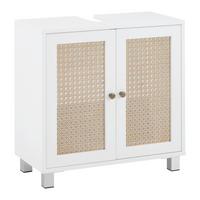 Skrinka pod umývadlo LISA biela - biela/bronzová, Modern, kov/kompozitné drevo (60/59/30cm) - Bessagi Home