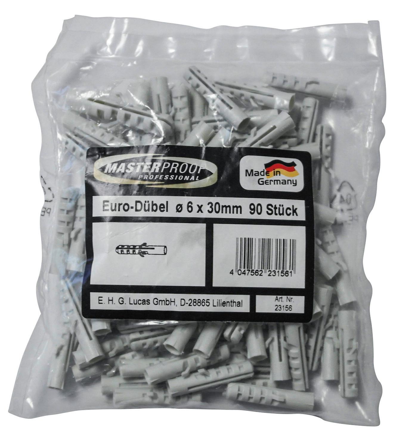 Dübel-Set 90 Stk. Ø 06x30 mm für Heimwerker - Grau, KONVENTIONELL, Kunststoff (0,6/3cm)