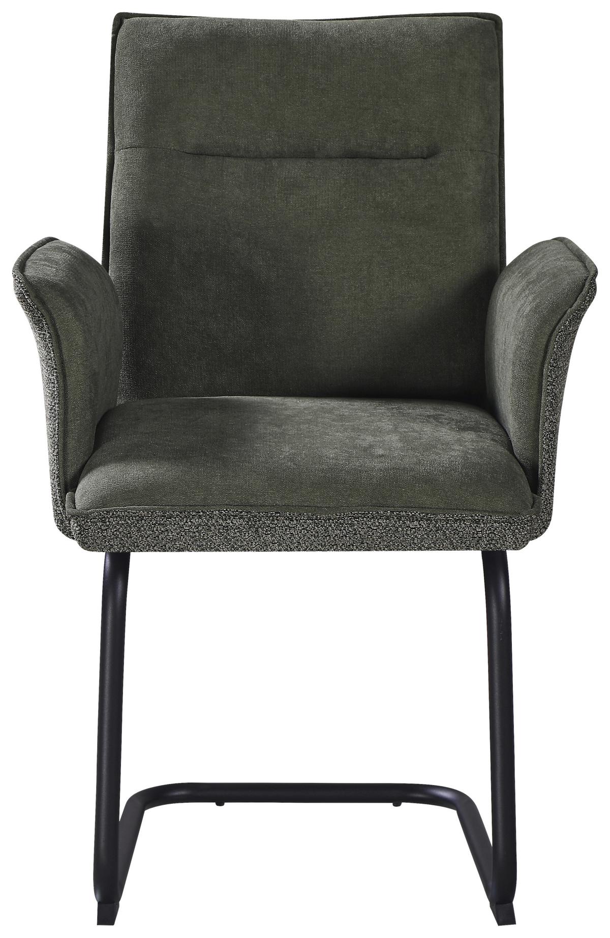 ŽIDLE S PODRUČKAMI NOVA - černá/zelená, Moderní, kov/textil (63/90/61cm) - Premium Living