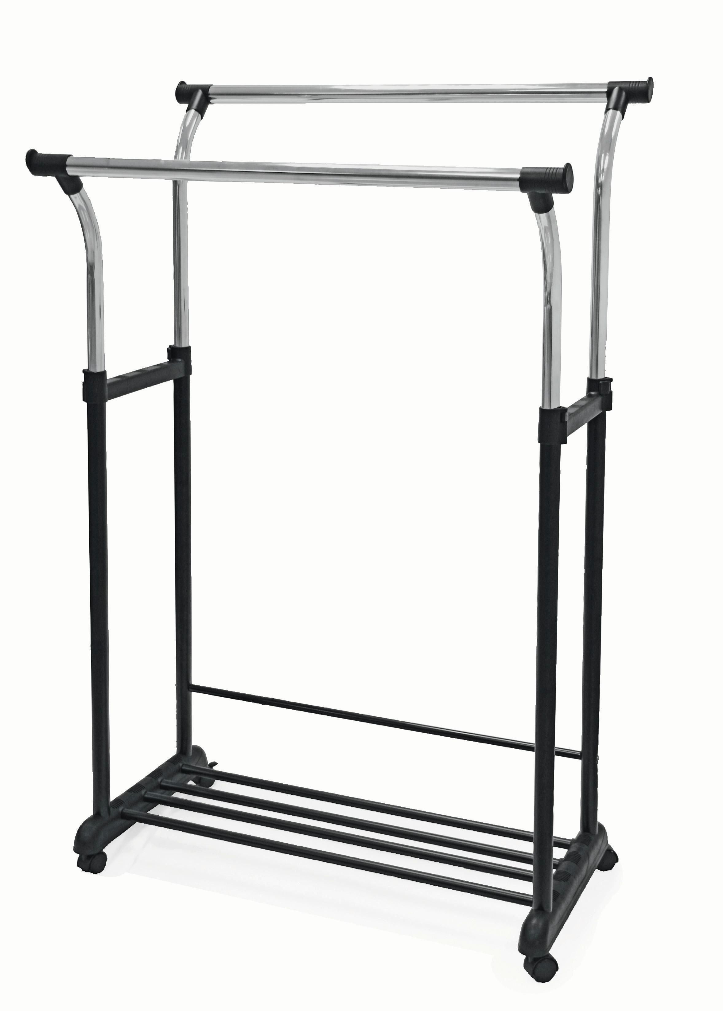 POJÍZDNÝ ŠATNÍ STOJAN SWING 2 -BP- - černá/barvy chromu, Moderní, kov/plast (83/104-167/58cm)