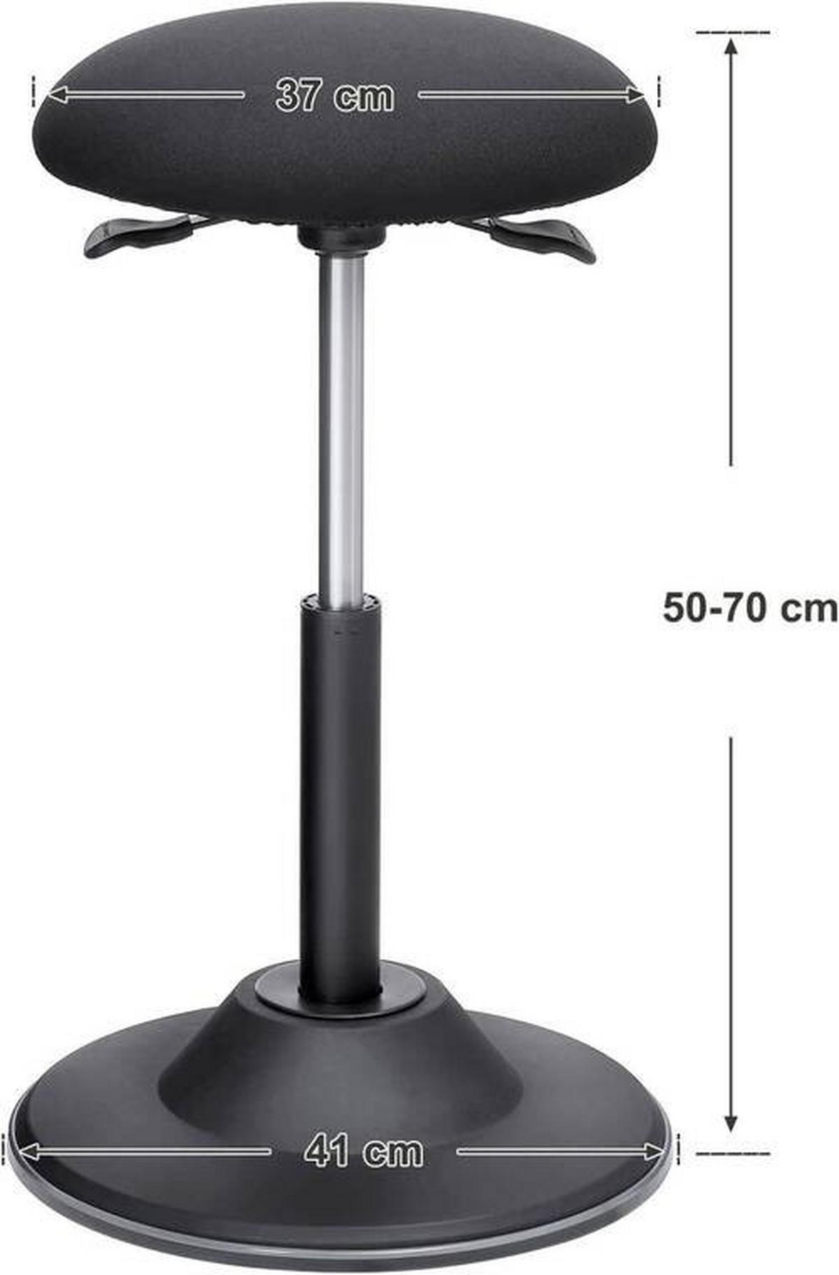 Bürohocker mit Schwingeffekt Schwarz, bis 120 kg - Schwarz, Basics, Kunststoff/Metall (41/70/41cm) - Boxxx