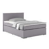 Boxspringbett Nero Liegefläche 140x200cm - Chromfarben/Schwarz, KONVENTIONELL, Textil (140/200cm)
