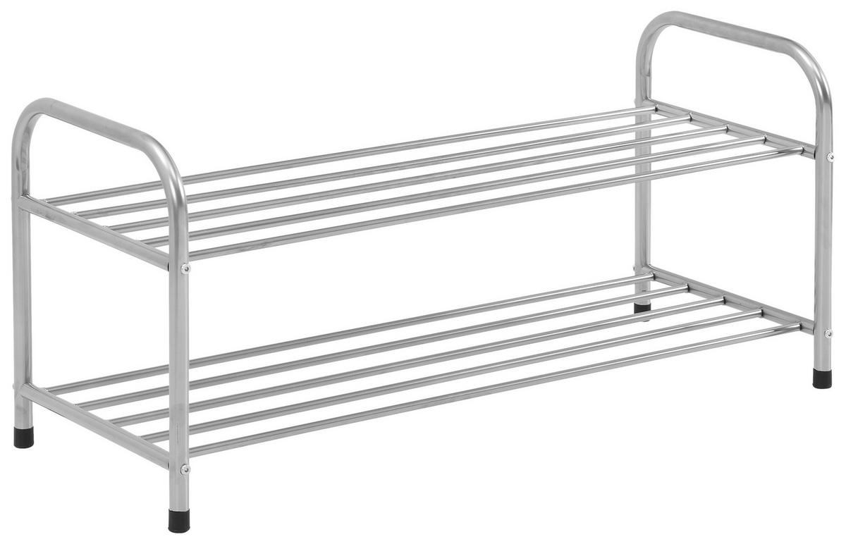 Schuhregal Rogger 2 Ablagen 8 Paar Silber H: 38 cm - Silberfarben, MODERN, Metall (82/38/33cm)