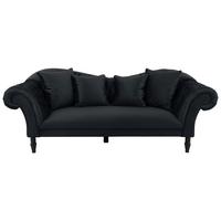 3-Sitzer-Sofa Cupido Anthrazit Samt - Anthrazit/Schwarz, Design, Textil (242/91/104cm) - MID.YOU