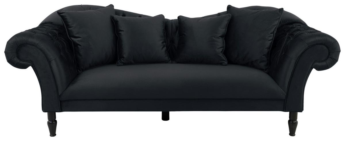 3-Sitzer-Sofa Cupido Anthrazit Samt - Anthrazit/Schwarz, Design, Textil (242/91/104cm) - MID.YOU