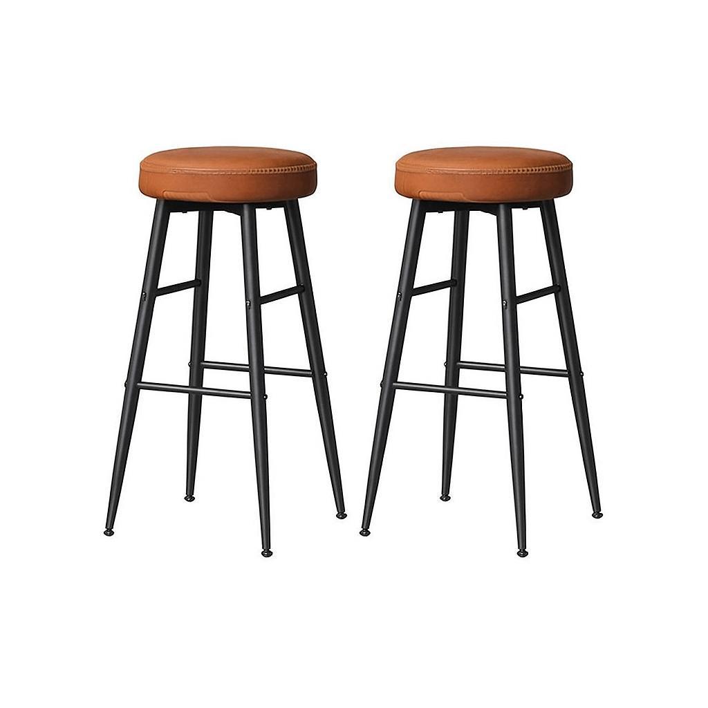 Barhocker-set Schwarz/cognac B: 51,6 Cm - Cognac/Schwarz, MODERN, Textil/Metall (51,6/75/51,6cm) - MID.YOU