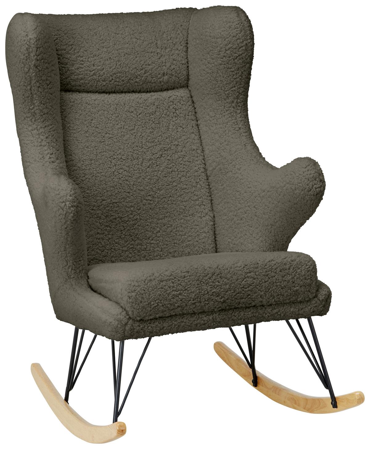 Houpací křeslo Shawn SHAWN - černá/zelená, Romantický / Rustikální, kov/dřevo (76/109/111cm) - Zandiara