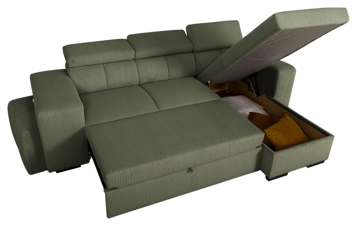 Ecksofa Sirius M olivgrün, 251x165cm - Olivgrün, KONVENTIONELL, Holz/Holzwerkstoff (251/165cm)