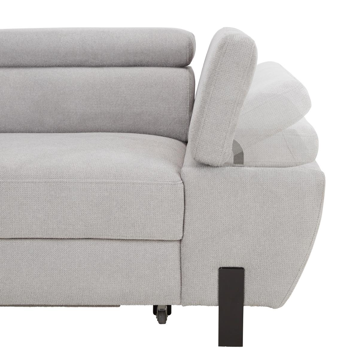 Rohová sedačka MILNA, levá, světle šedá - šedá/černá, Moderní, kov/dřevo (189/277cm) - Mömax