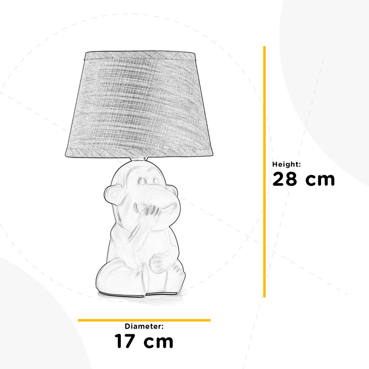 Kindertischleuchte Braun D: 17 cm 6w - Braun, Trend, Keramik/Textil (17/28cm)