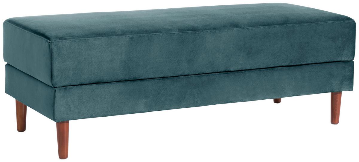 Ecksofa Mit Schlaffunktion Easy Relax Blau Samt - Blau/Eschefarben, Design, Textil (223/152cm) - Max Winzer