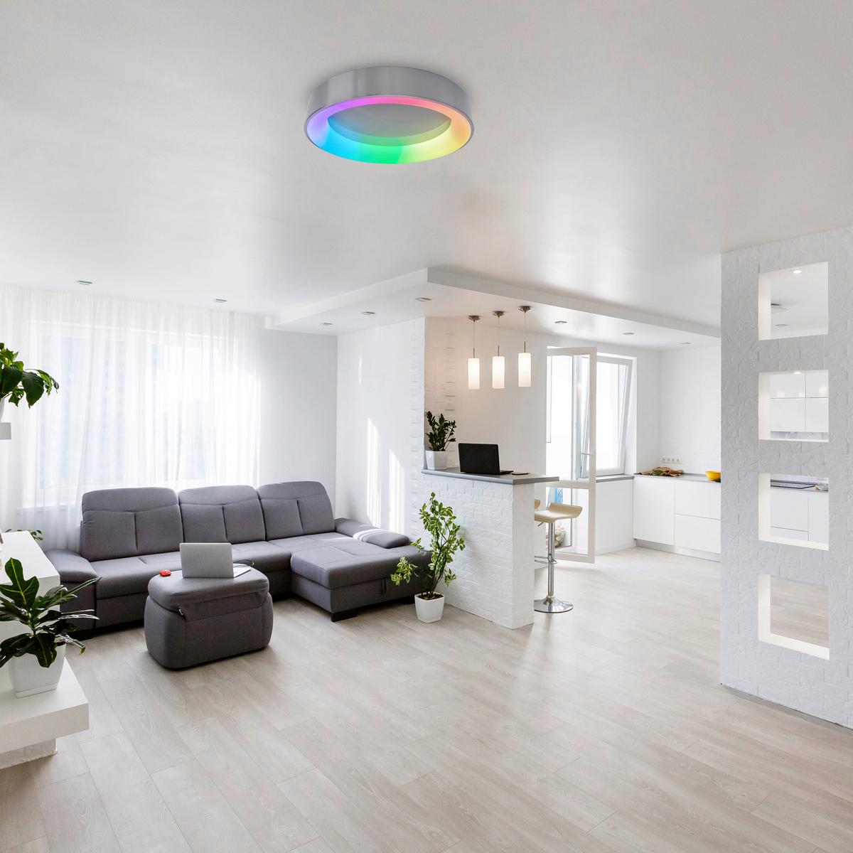 LED-Deckenleuchte MULTO - Grau, Basics, Kunststoff/Metall (46,5cm) - Näve