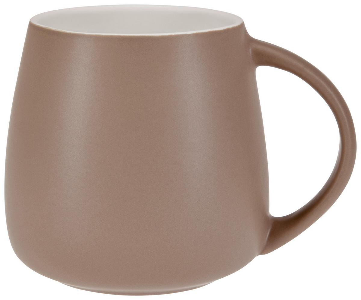 Kaffeebecher New Bone China 420 ml Weiß Elina - Braun, Basics, Keramik (7,8/9,5cm) - James Wood