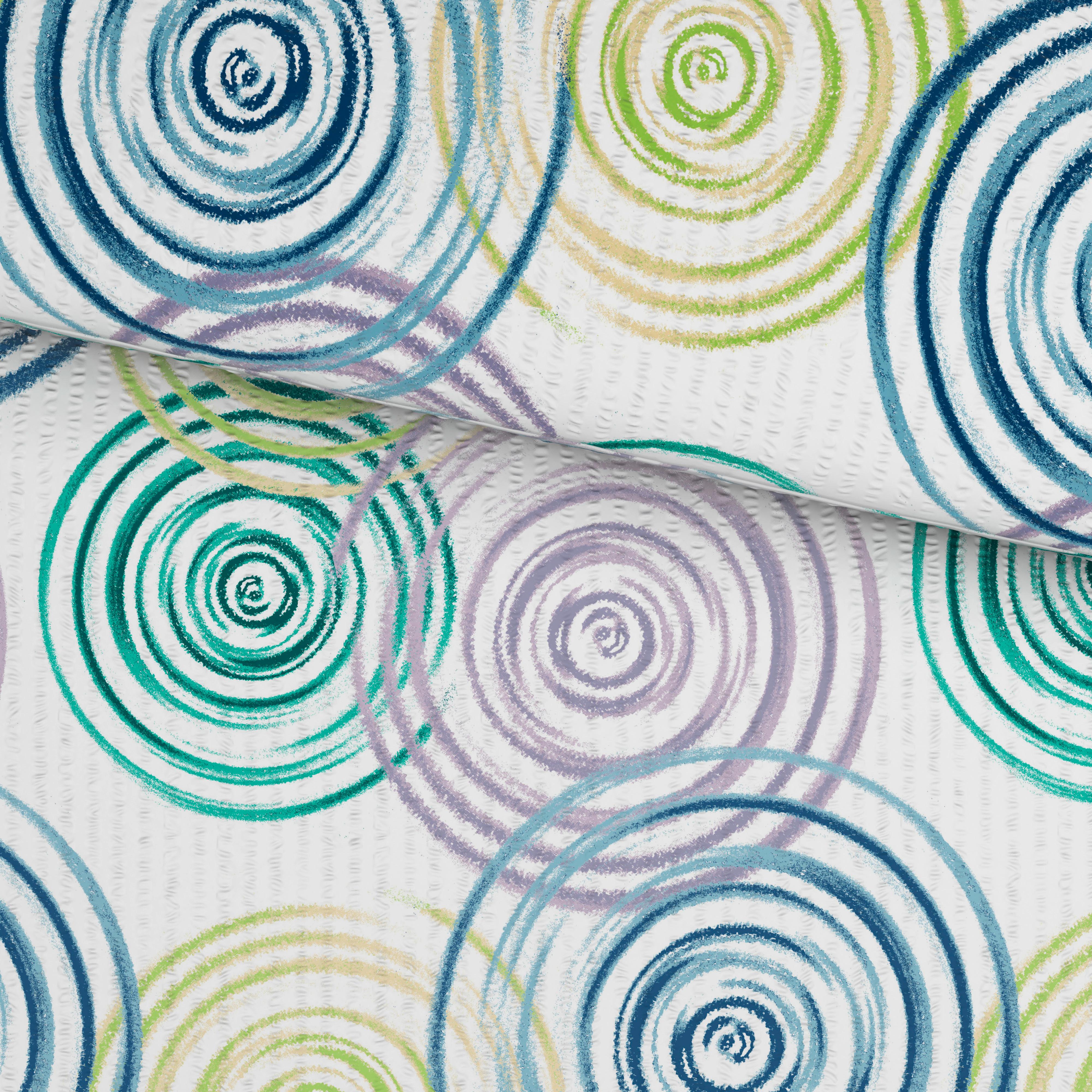 Bettwäsche Tara - Blau/Grün, MODERN, Textil - Luca Bessoni