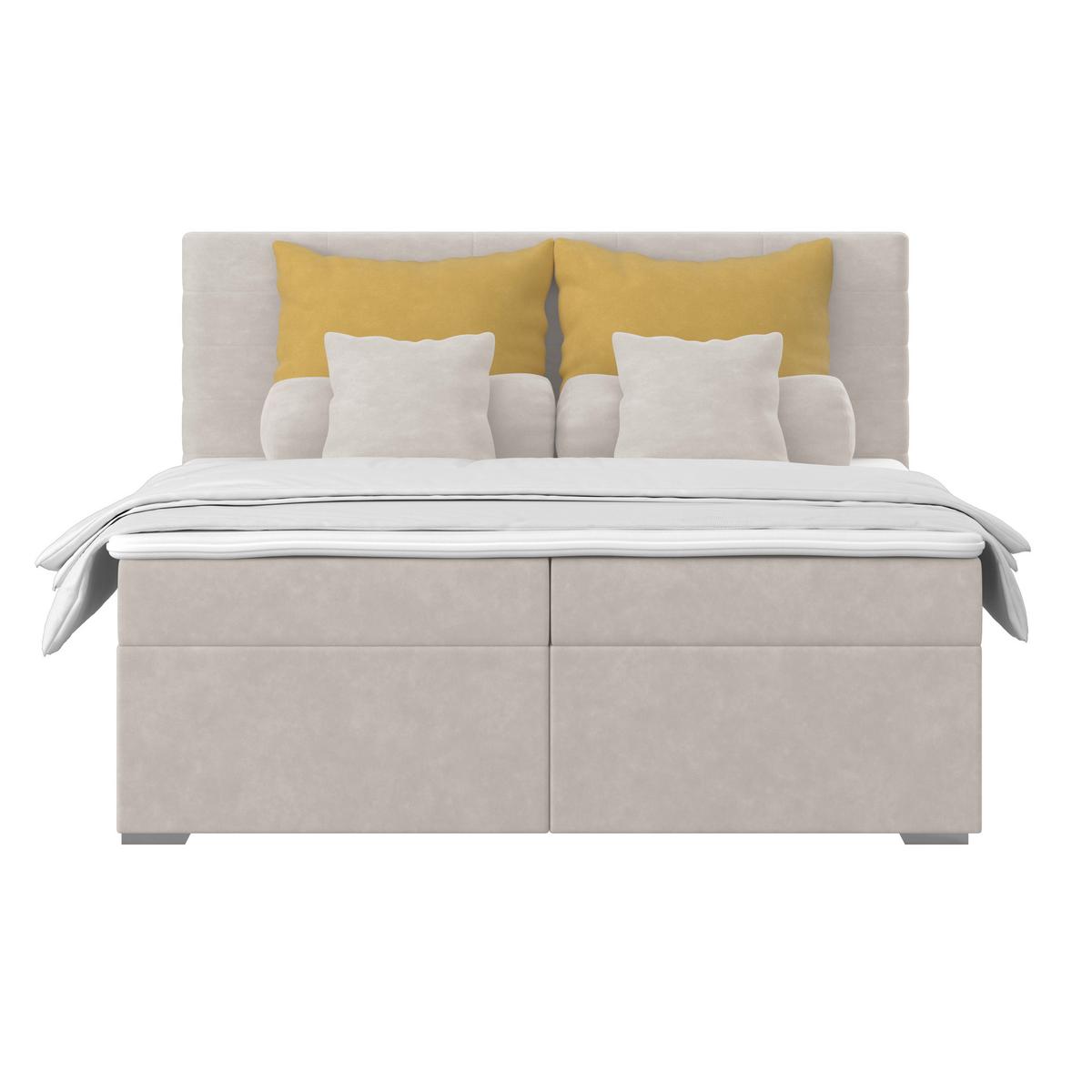 Čalúnená posteľ ADRIA 180x200 cm, sivohnedá - chrómová/taupe, Konventionell, drevo/textil (180/200cm)