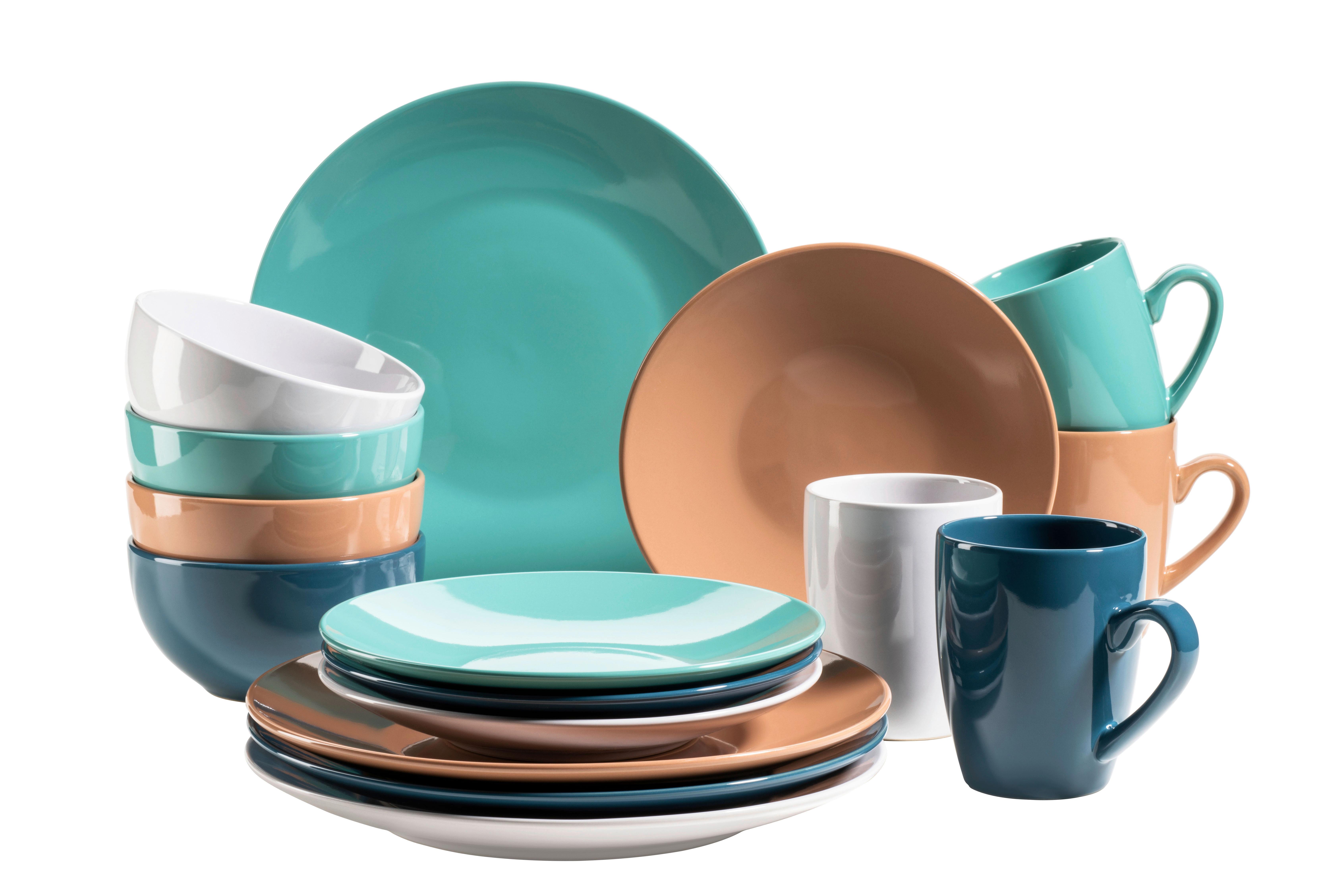 Kombiservice Serie Inoda - Türkis/Blau, MODERN, Keramik (35/28,5/22cm) - Mäser