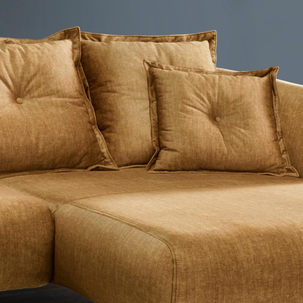 Ecksofa Baggio Mit Kissen Textil Gelb - Gelb/Schwarz, MODERN, Holz/Textil (277/162cm) - Livetastic