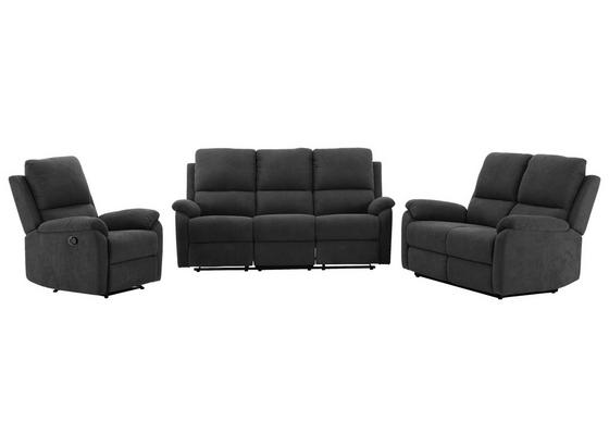 Sitzgarnitur mit Relaxfunktion London Webstoff - Schwarz/Grau, MODERN, Textil/Metall (189/101/90cm) Sitzgarnitur mit Relaxfunktion London Webstoff - Schwarz/Grau, MODERN, Textil/Metall (189/101/90cm)