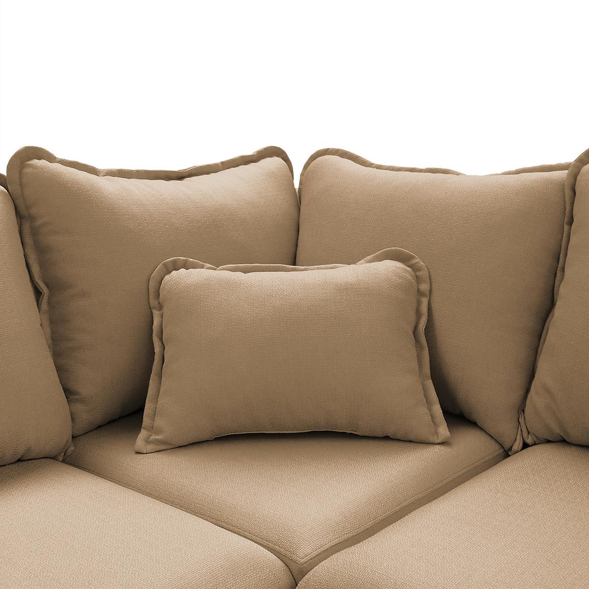 Wohnlandschaft Beata Sandfarben U: 170x296x167 cm - Sandfarben/Wengefarben, Design, Textil (170/296/167cm) - Livetastic