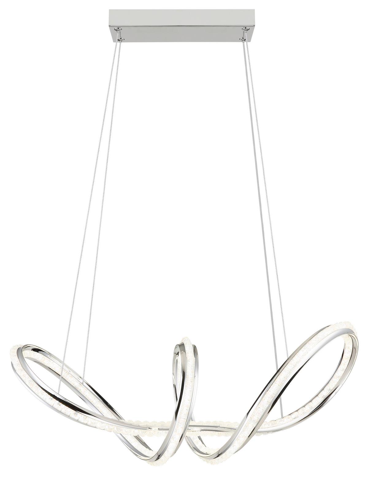 Led-hängeleuchte Memory-Funktion - Klar/Chromfarben, Design, Kunststoff/Metall (60/28/120cm) - Globo