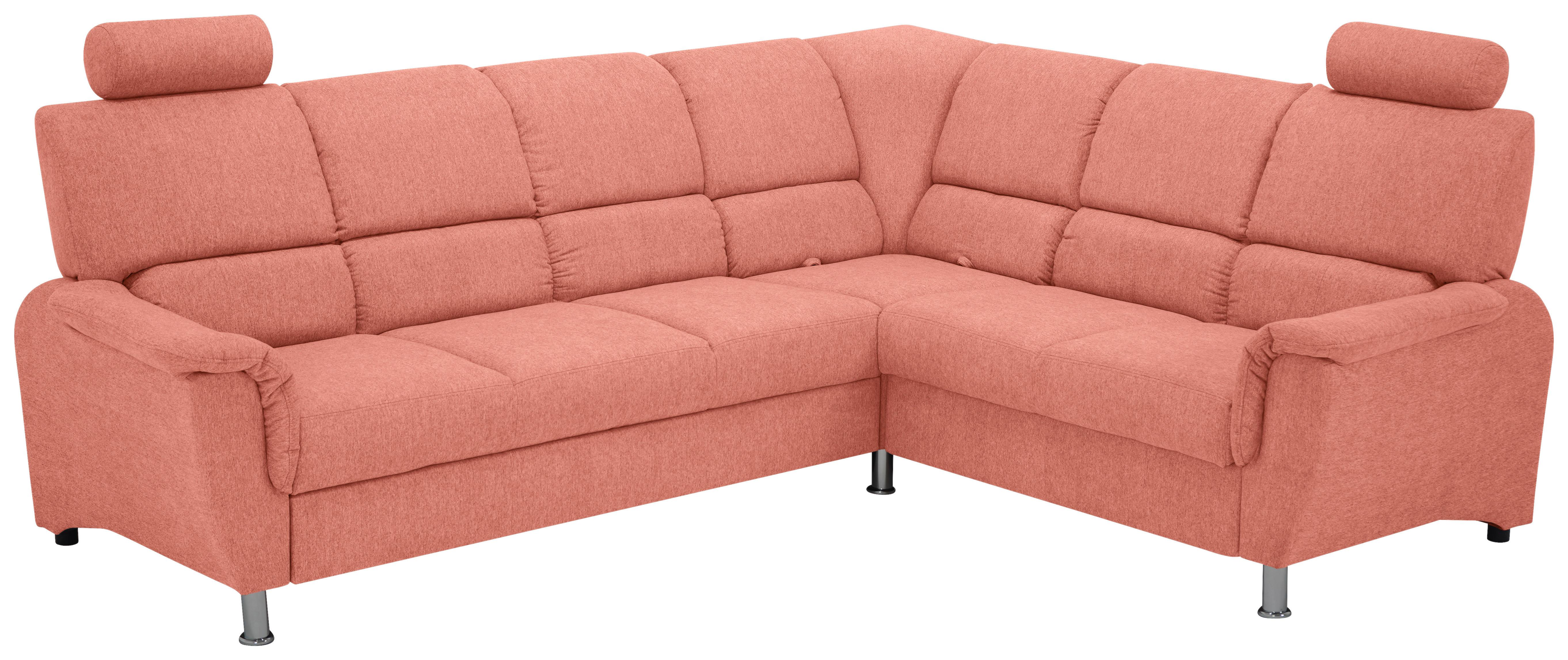 Sedačka MARSYLIA, pravá, koralová - koralová/čierna, Design, kov/drevo (270/216cm) - MID.YOU