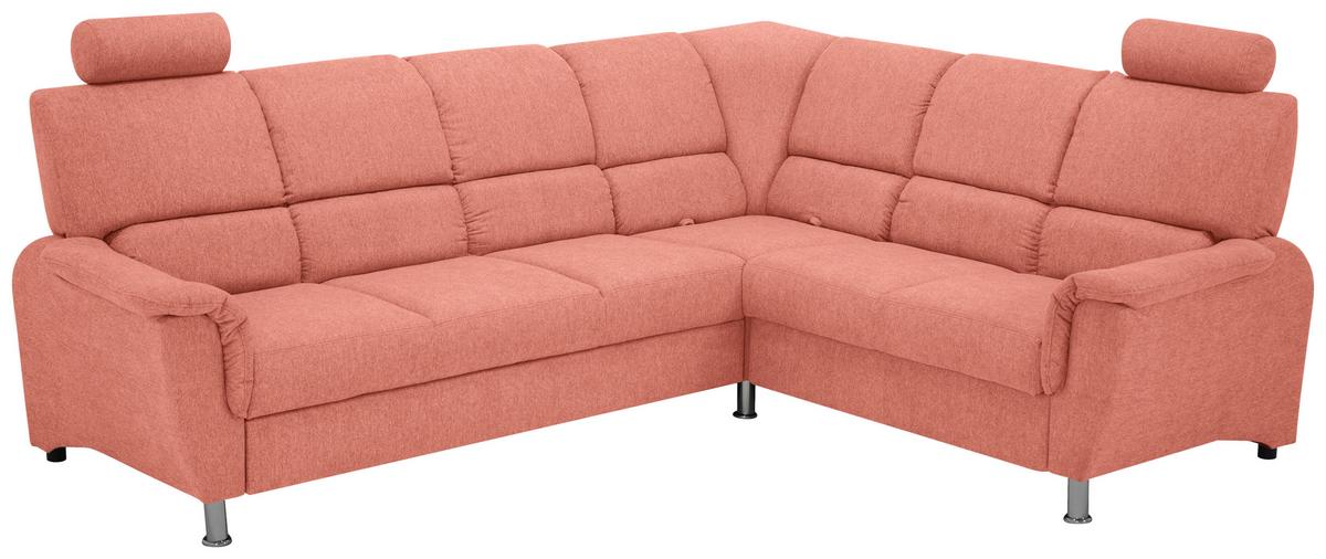 Sedačka MARSYLIA, pravá, koralová - koralová/čierna, Design, kov/drevo (270/216cm) - MID.YOU