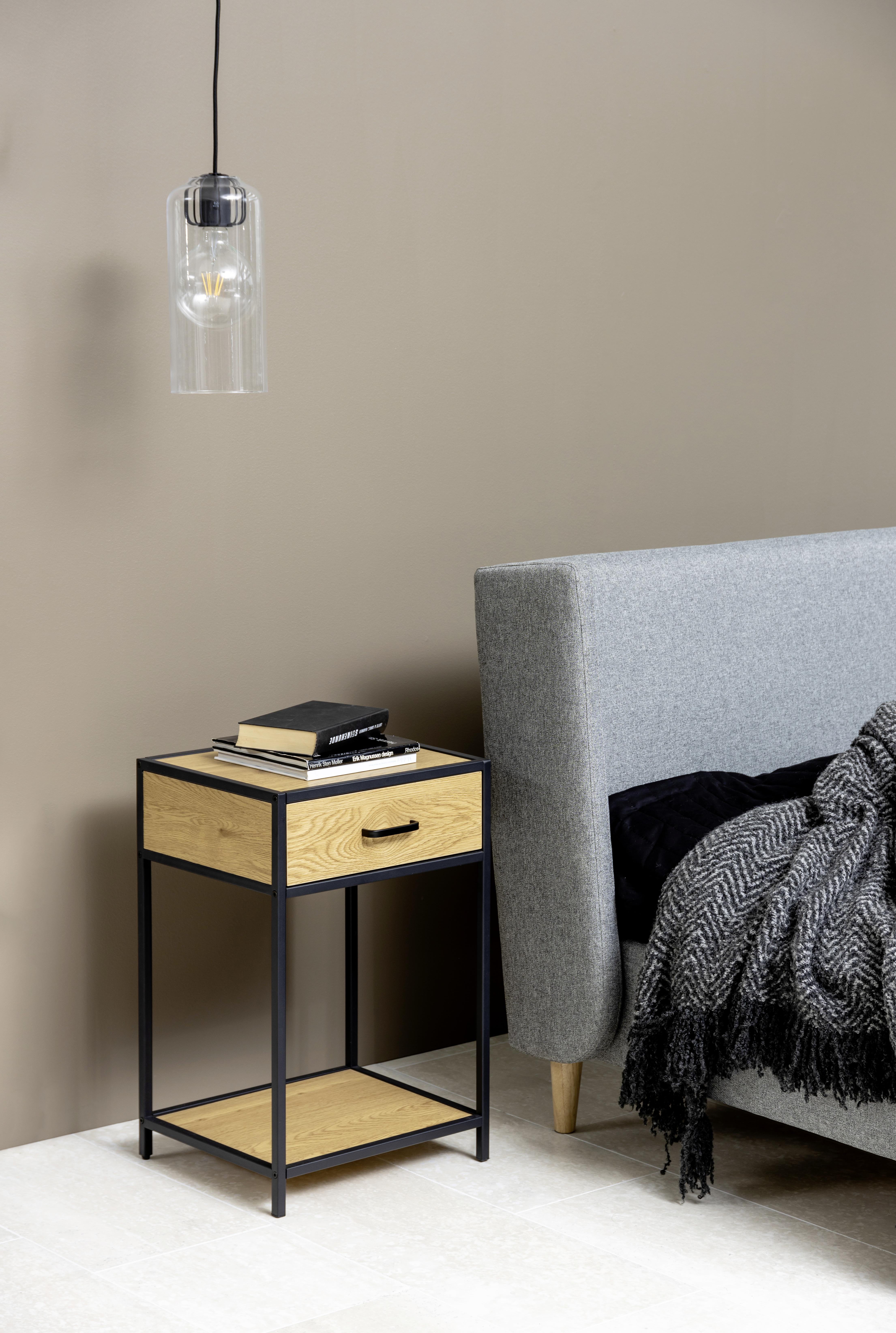 Éjjeliszekrény Seaford 42/63cm - tölgyfa színű/vad tölgy, Design, faalapú anyag (42/63/35cm) - Livetastic