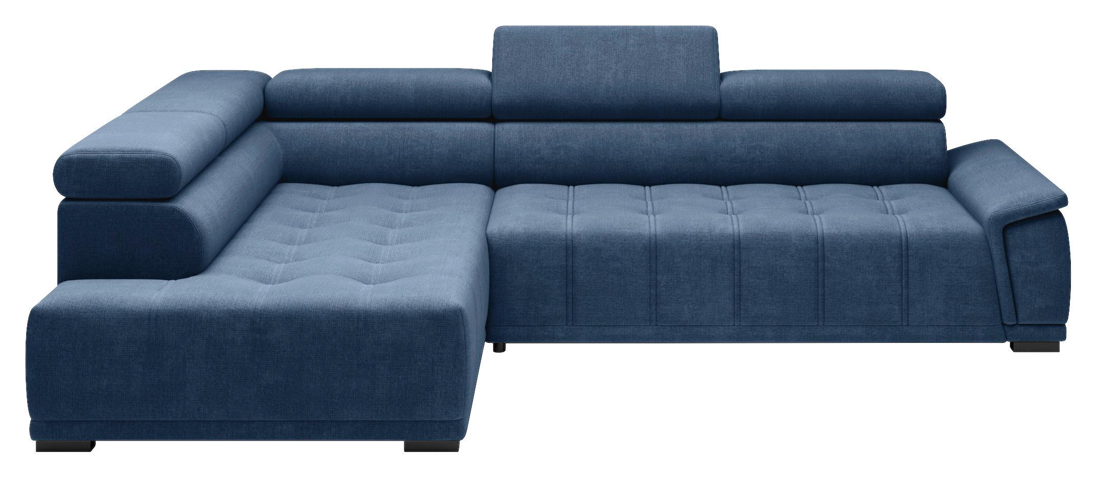 Rohová sedačka GRINALDI, levá, tmavě modrá - černá/tmavě modrá, Moderní, textil/plast (206/283cm) - Premium Living