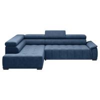 Rohová sedačka GRINALDI, ľavá, tmavomodrá - čierna/tmavomodrá, Modern, textil/plast (206/283cm) - Premium Living