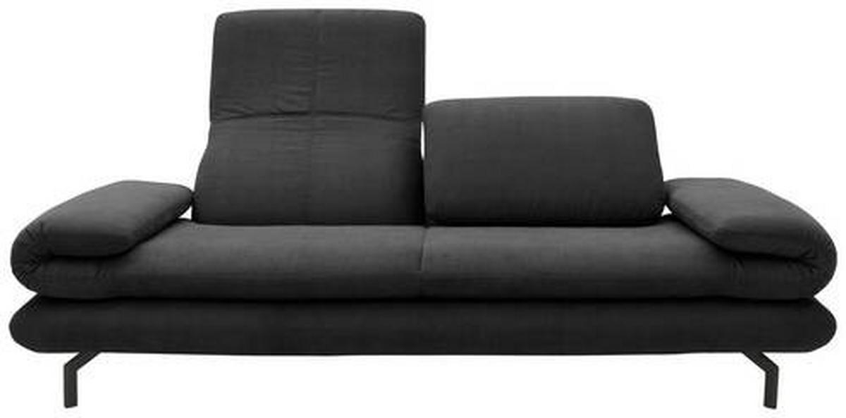 2,5-sitzer Dunkelgrau - Dunkelgrau/Schwarz, Design, Textil (224 (284)/83 (110)/98cm) - LOOKS by W.Joop