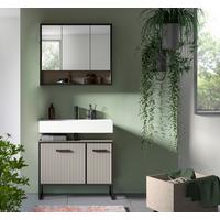 Badezimmer Bagno Schwarz/kaschmir B: 80cm - Kaschmir/Schwarz, MODERN, Holzwerkstoff (80cm) - MID.YOU