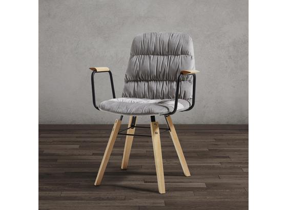 Stolička S Podrúčkami Jan - svetlosivá/farby buku, Moderný, drevo/textil (65/59/86cm) - Modern Living Stolička S Podrúčkami Jan - svetlosivá/farby buku, Moderný, drevo/textil (65/59/86cm) - Modern Living