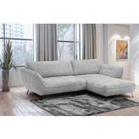 Ecksofa Samoa Hellgrau S: 282x187 cm - Hellgrau/Schwarz, Design, Textil (282/187cm) - Livetastic