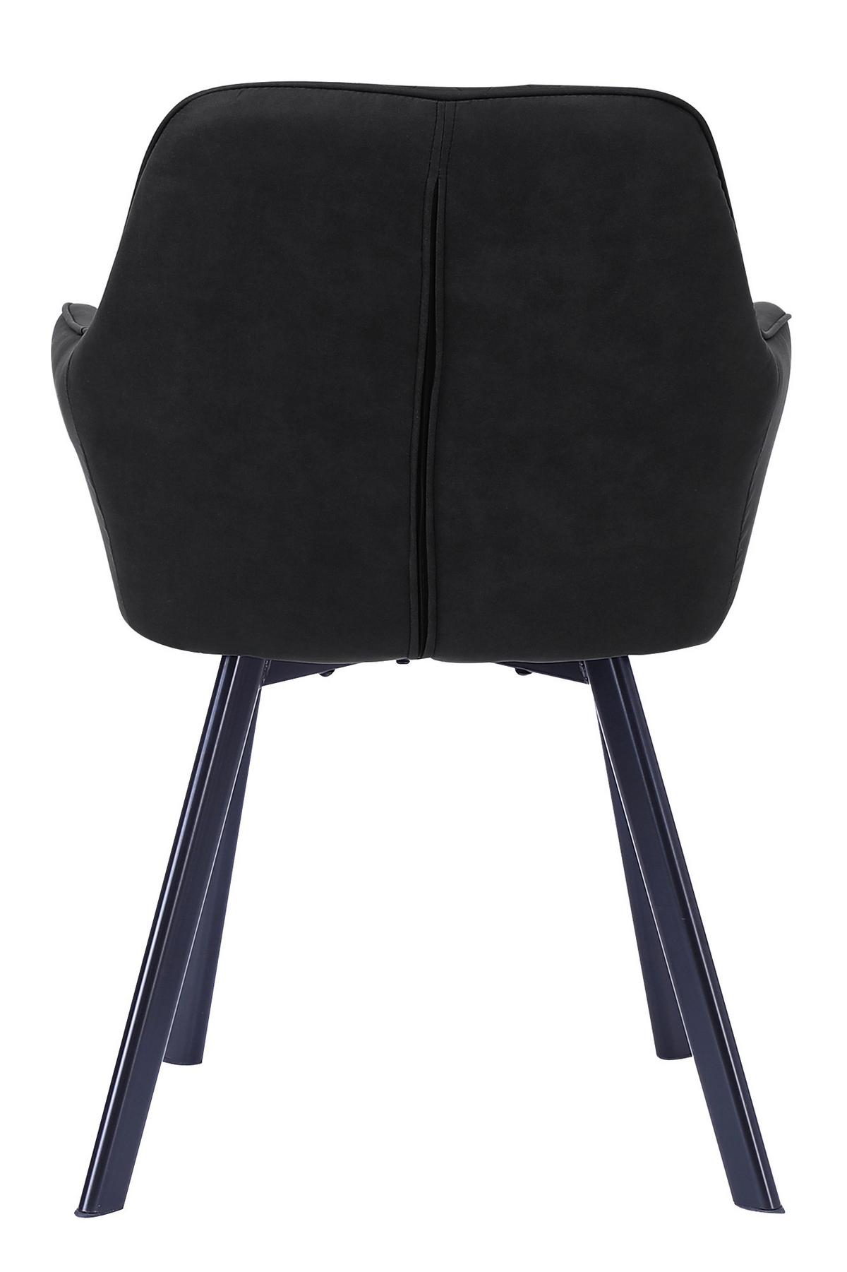 Armlehnstuhl-set Anthrazit B: 56,5 Cm - Anthrazit/Schwarz, MODERN, Textil/Metall (56,5/83/63cm) - Livetastic